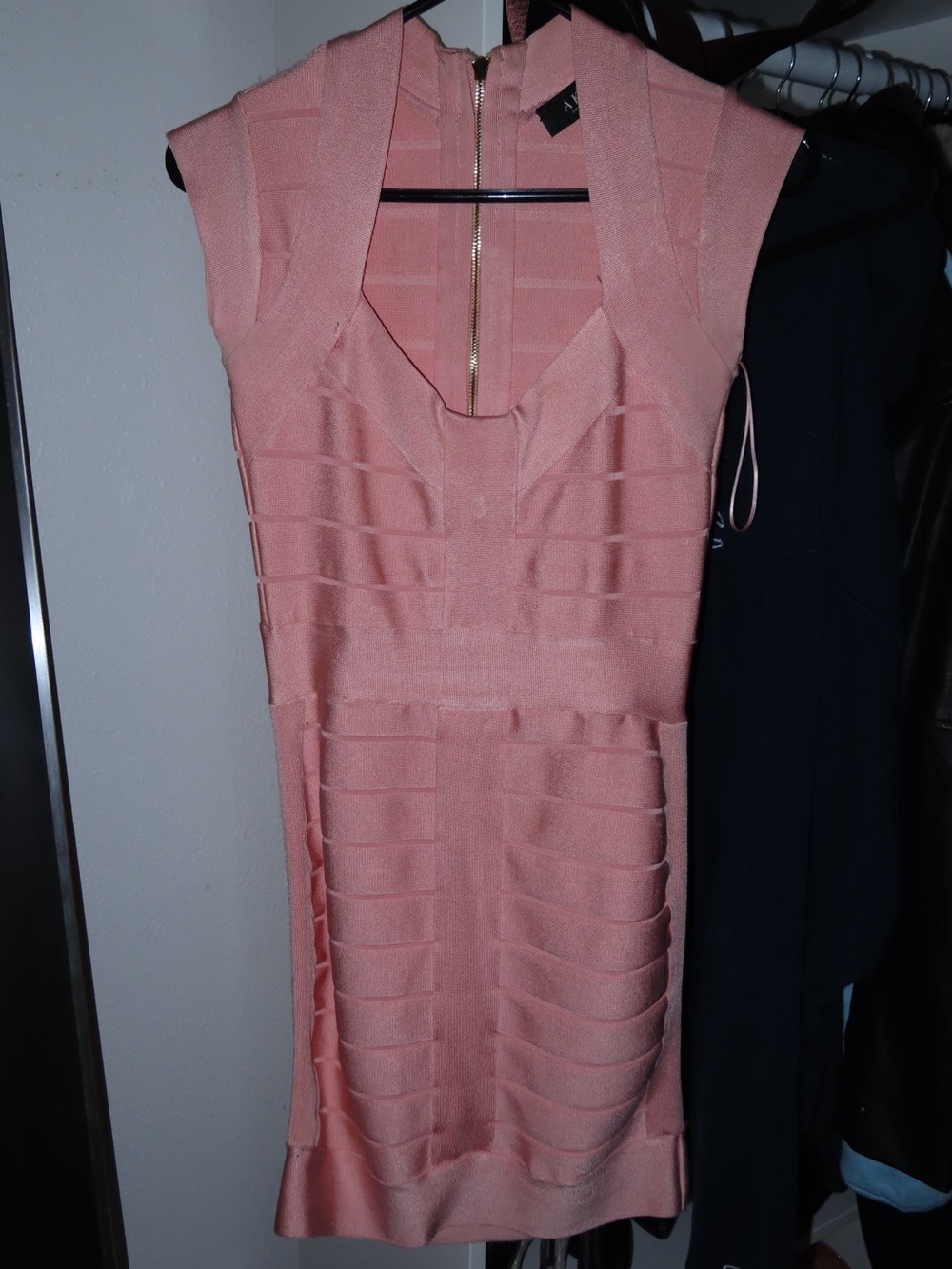 AKIRA Dusty Pink Bandage Mini Dress